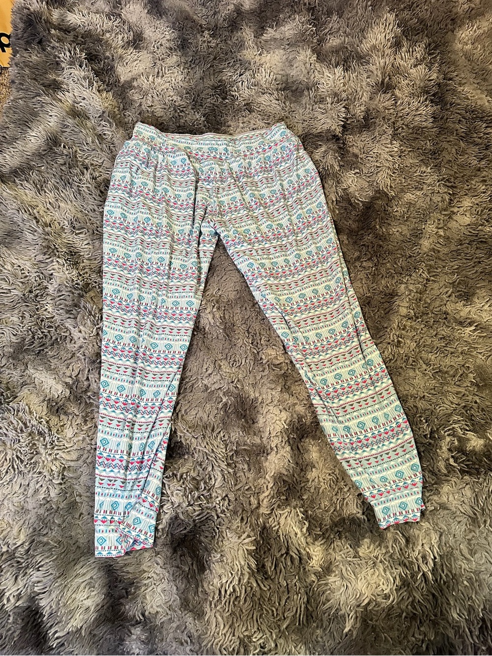 Cuddl Duds Girls Patterned Leggings - Teal, Pink, Purple